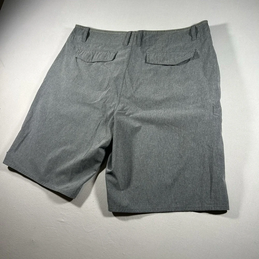 AFTCO Hybrid Fishing Shorts Mens 36 Gray Chino Quick Dry Stretch Zip Fly